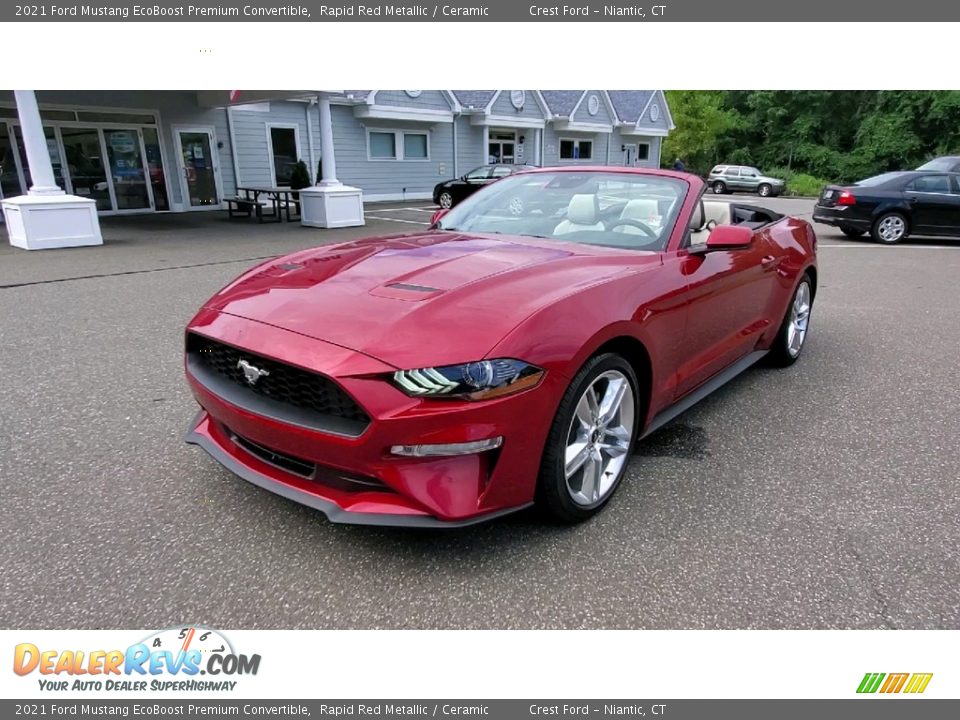 2021 Ford Mustang EcoBoost Premium Convertible Rapid Red Metallic / Ceramic Photo #4