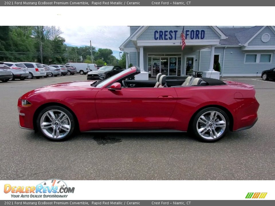 2021 Ford Mustang EcoBoost Premium Convertible Rapid Red Metallic / Ceramic Photo #6