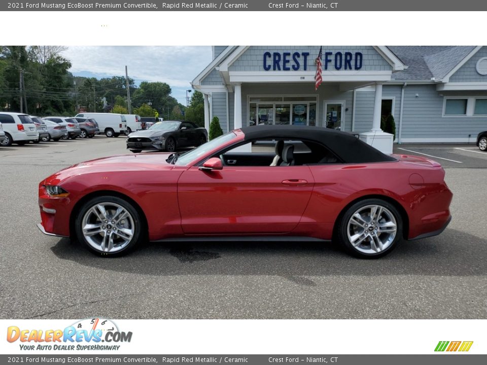 2021 Ford Mustang EcoBoost Premium Convertible Rapid Red Metallic / Ceramic Photo #7