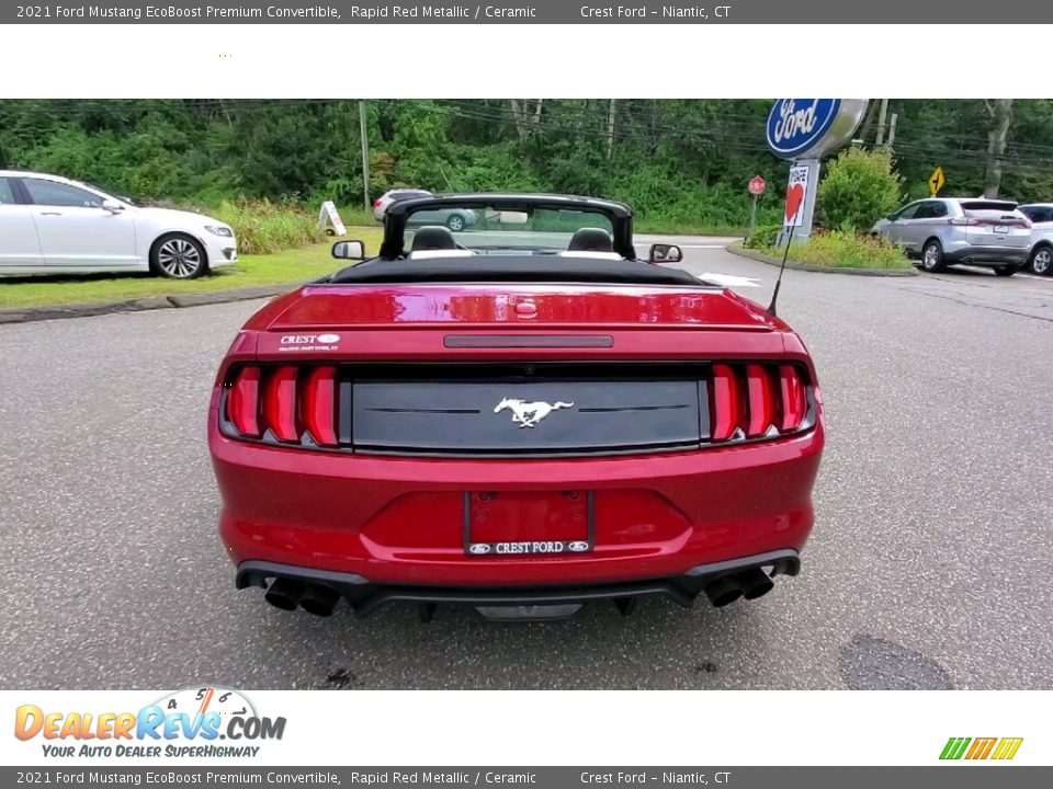 2021 Ford Mustang EcoBoost Premium Convertible Rapid Red Metallic / Ceramic Photo #9