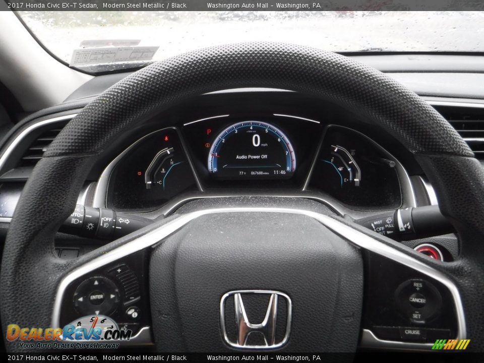 2017 Honda Civic EX-T Sedan Modern Steel Metallic / Black Photo #15