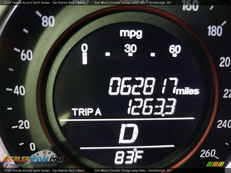 2016 Honda Accord Sport Sedan San Marino Red / Black Photo #32