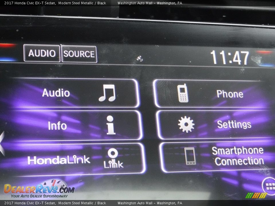 2017 Honda Civic EX-T Sedan Modern Steel Metallic / Black Photo #19