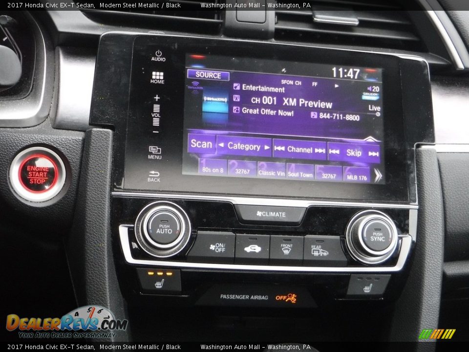 2017 Honda Civic EX-T Sedan Modern Steel Metallic / Black Photo #20