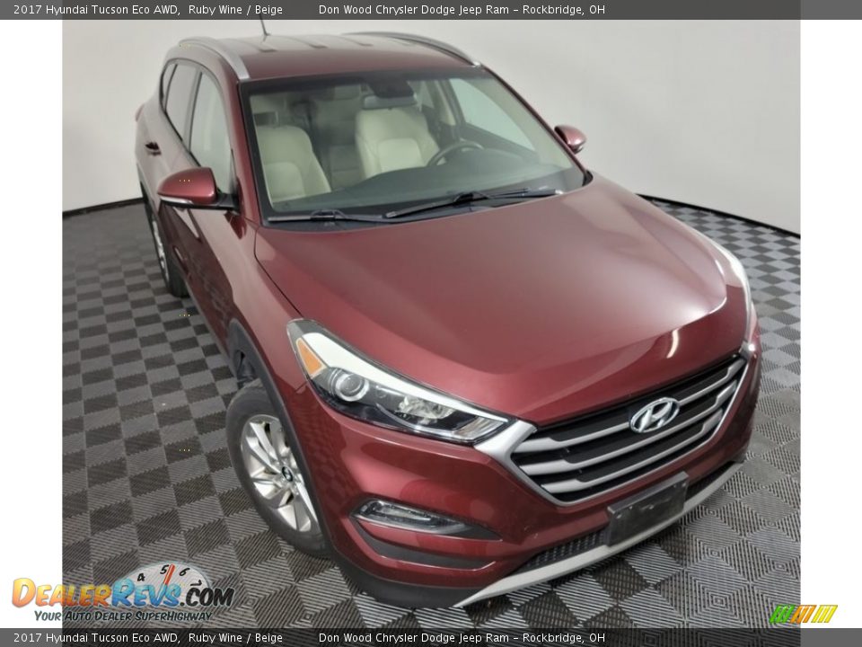2017 Hyundai Tucson Eco AWD Ruby Wine / Beige Photo #3