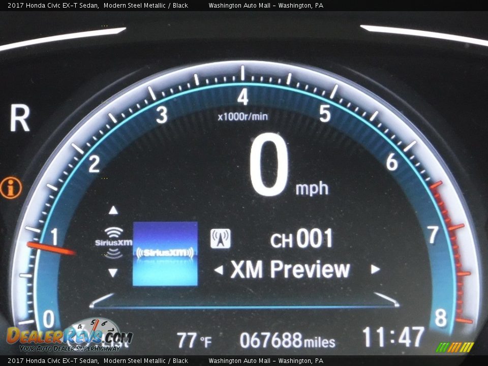 2017 Honda Civic EX-T Sedan Modern Steel Metallic / Black Photo #25