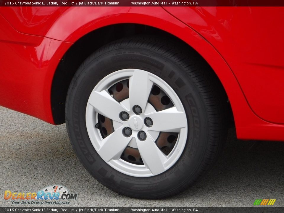 2016 Chevrolet Sonic LS Sedan Red Hot / Jet Black/Dark Titanium Photo #3