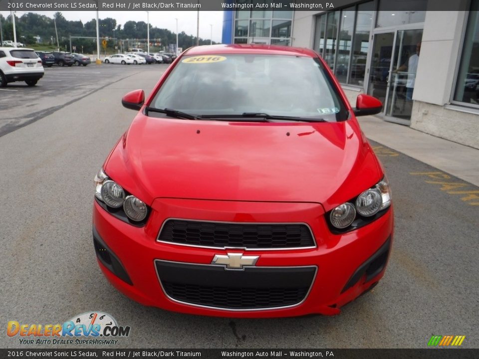 2016 Chevrolet Sonic LS Sedan Red Hot / Jet Black/Dark Titanium Photo #4