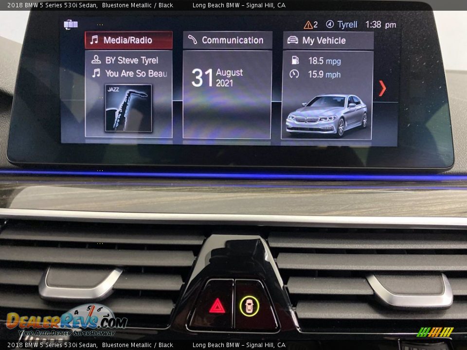 2018 BMW 5 Series 530i Sedan Bluestone Metallic / Black Photo #23