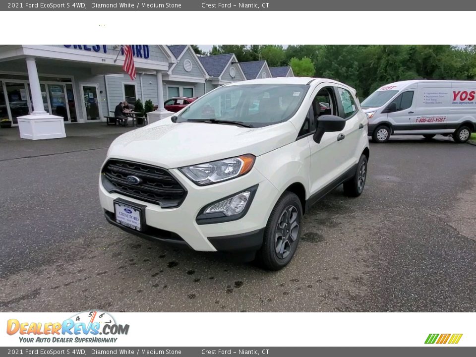 2021 Ford EcoSport S 4WD Diamond White / Medium Stone Photo #3