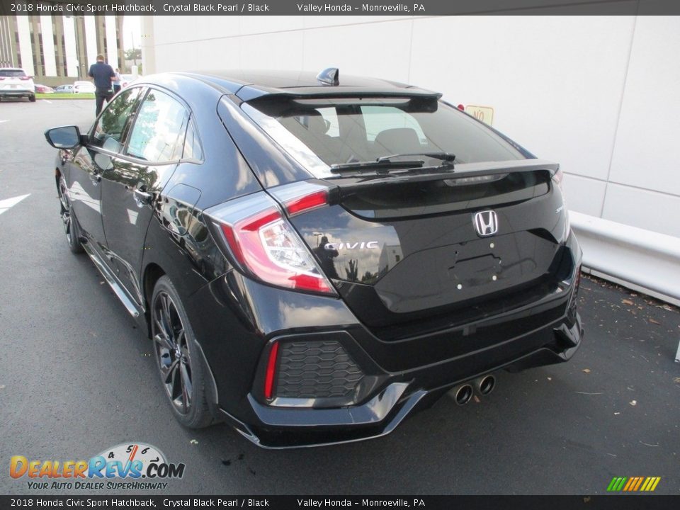 2018 Honda Civic Sport Hatchback Crystal Black Pearl / Black Photo #3