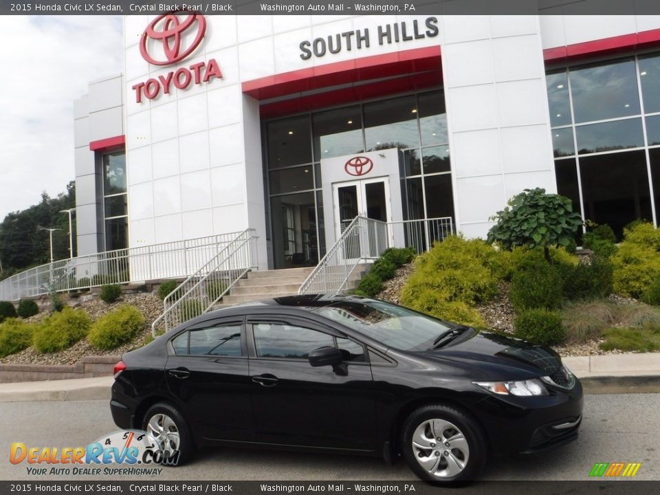 2015 Honda Civic LX Sedan Crystal Black Pearl / Black Photo #2