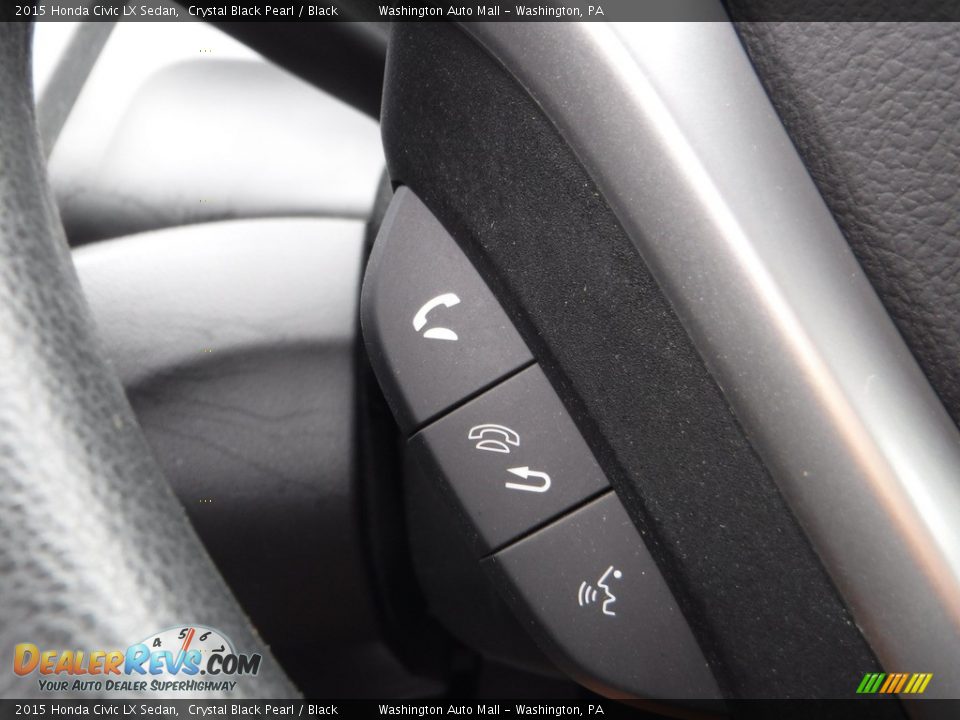 2015 Honda Civic LX Sedan Crystal Black Pearl / Black Photo #6