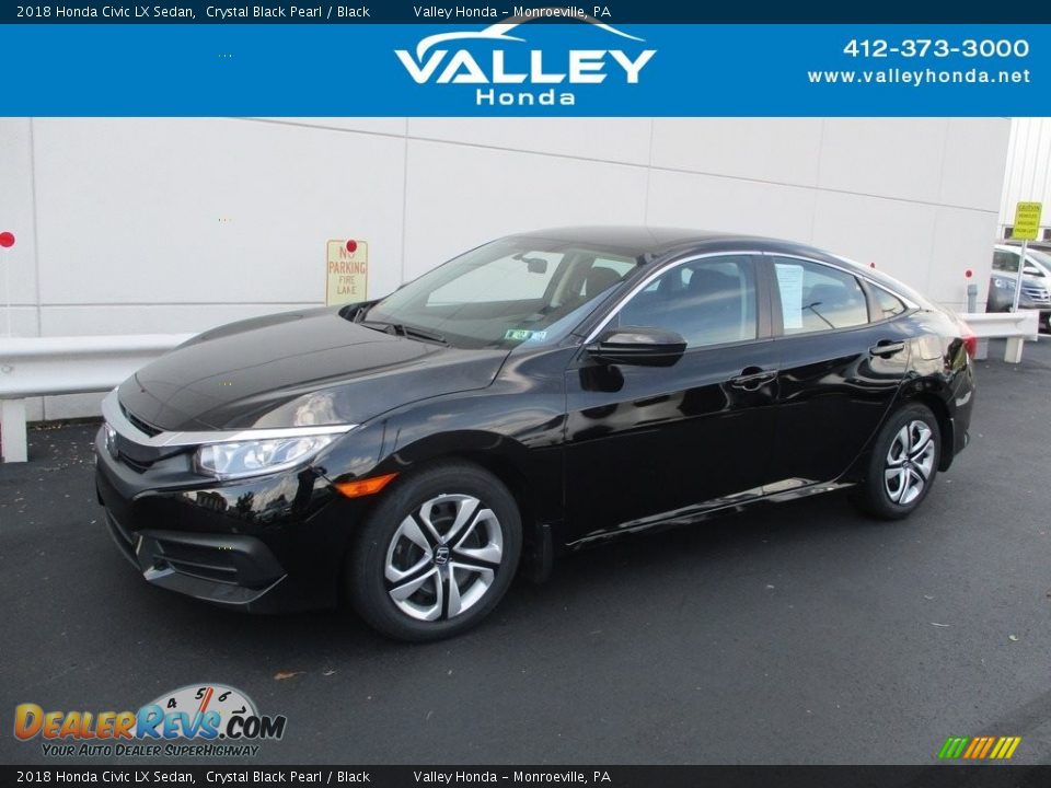 2018 Honda Civic LX Sedan Crystal Black Pearl / Black Photo #1