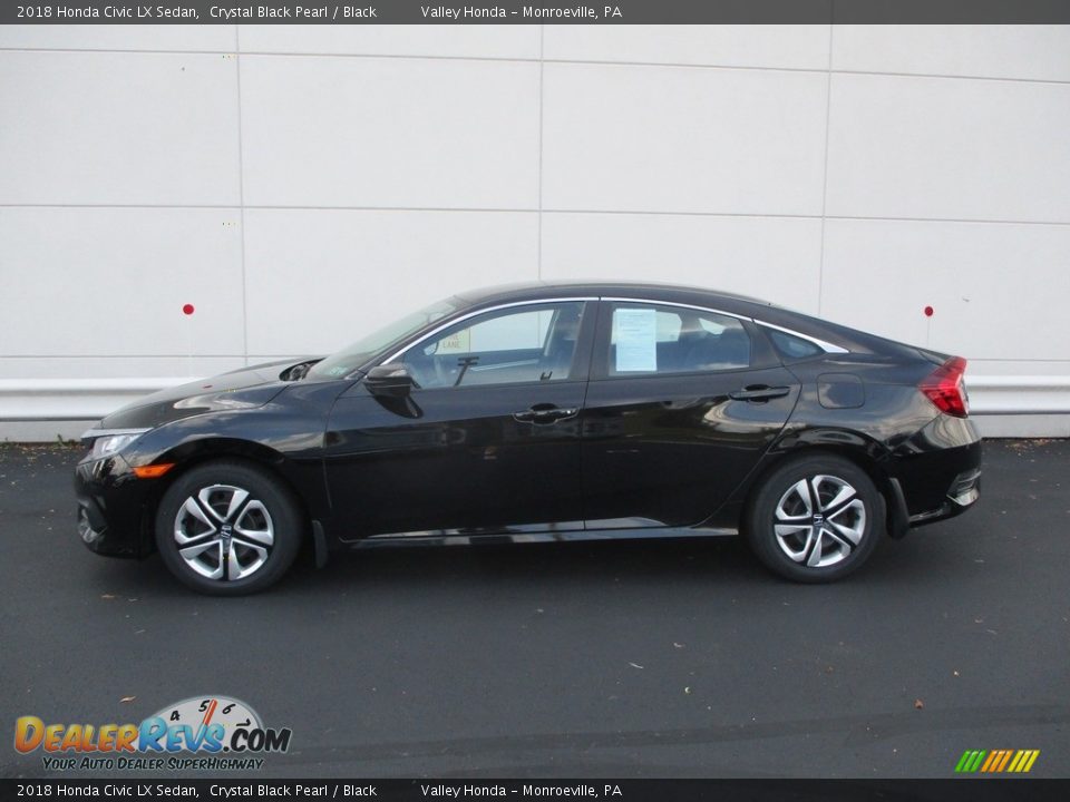 2018 Honda Civic LX Sedan Crystal Black Pearl / Black Photo #2
