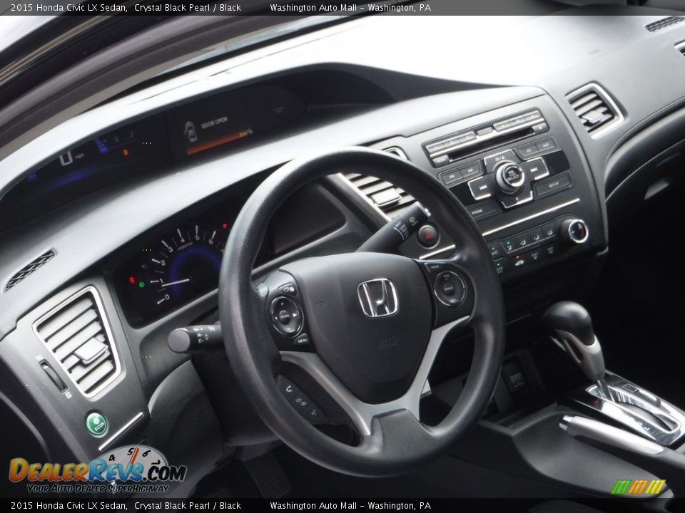 2015 Honda Civic LX Sedan Crystal Black Pearl / Black Photo #13