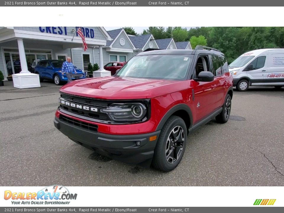 2021 Ford Bronco Sport Outer Banks 4x4 Rapid Red Metallic / Ebony/Roast Photo #3