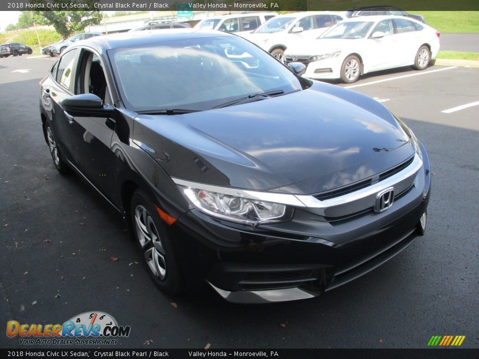 2018 Honda Civic LX Sedan Crystal Black Pearl / Black Photo #7