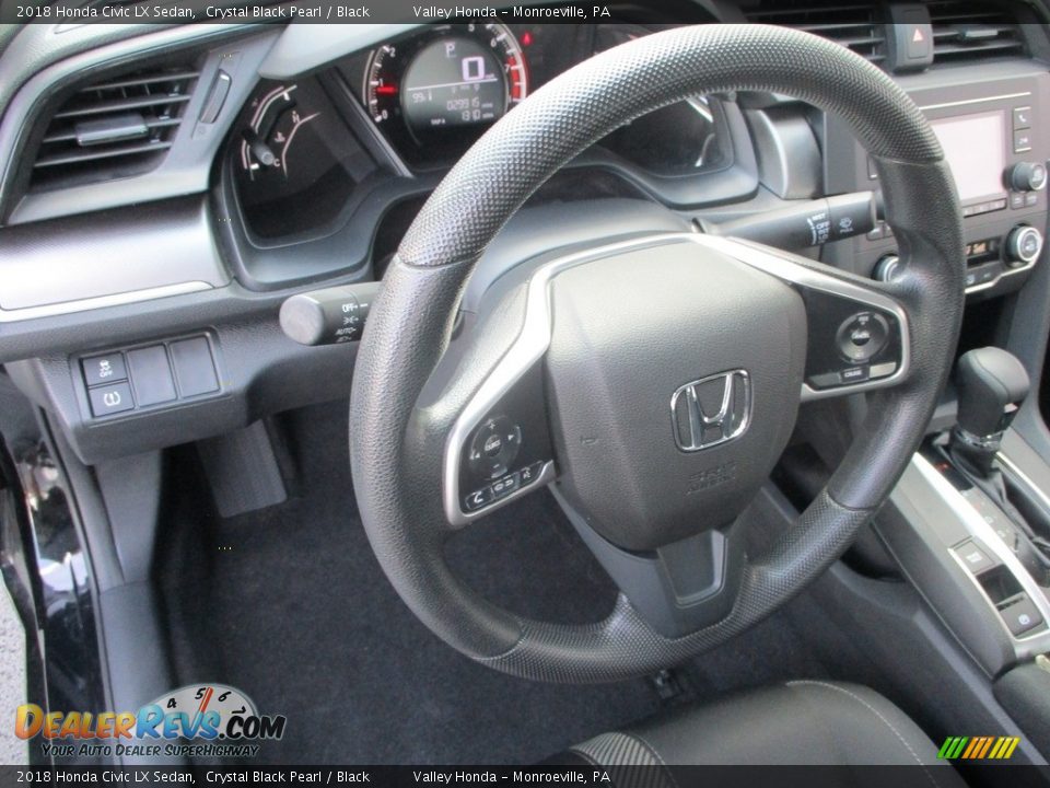 2018 Honda Civic LX Sedan Crystal Black Pearl / Black Photo #13