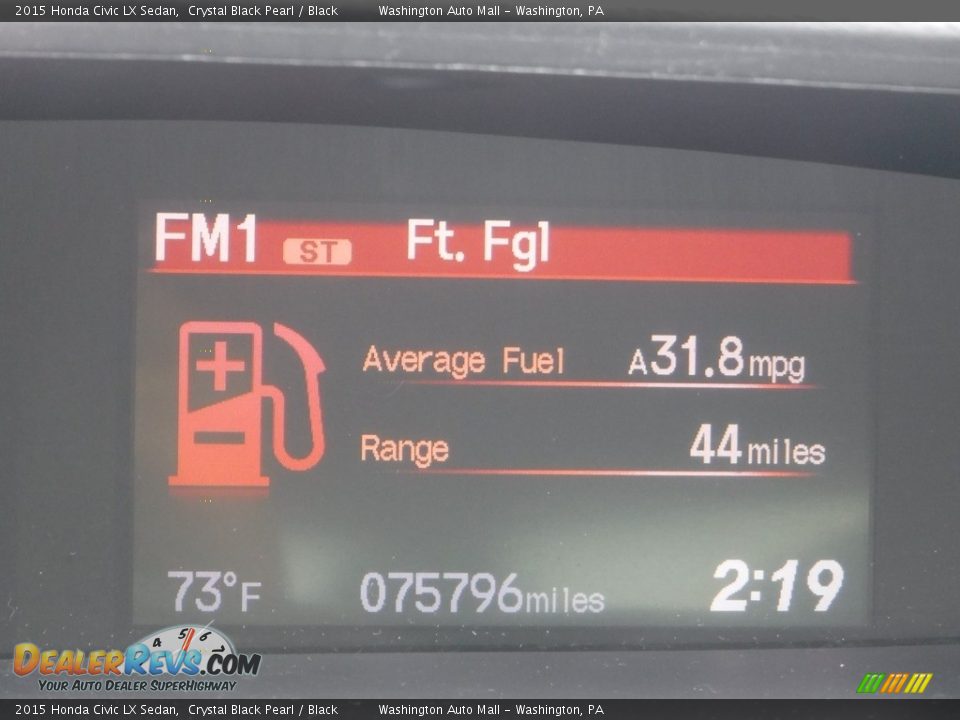 2015 Honda Civic LX Sedan Crystal Black Pearl / Black Photo #28