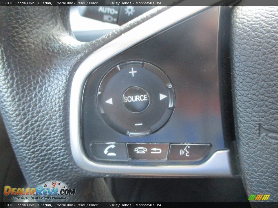 2018 Honda Civic LX Sedan Crystal Black Pearl / Black Photo #17