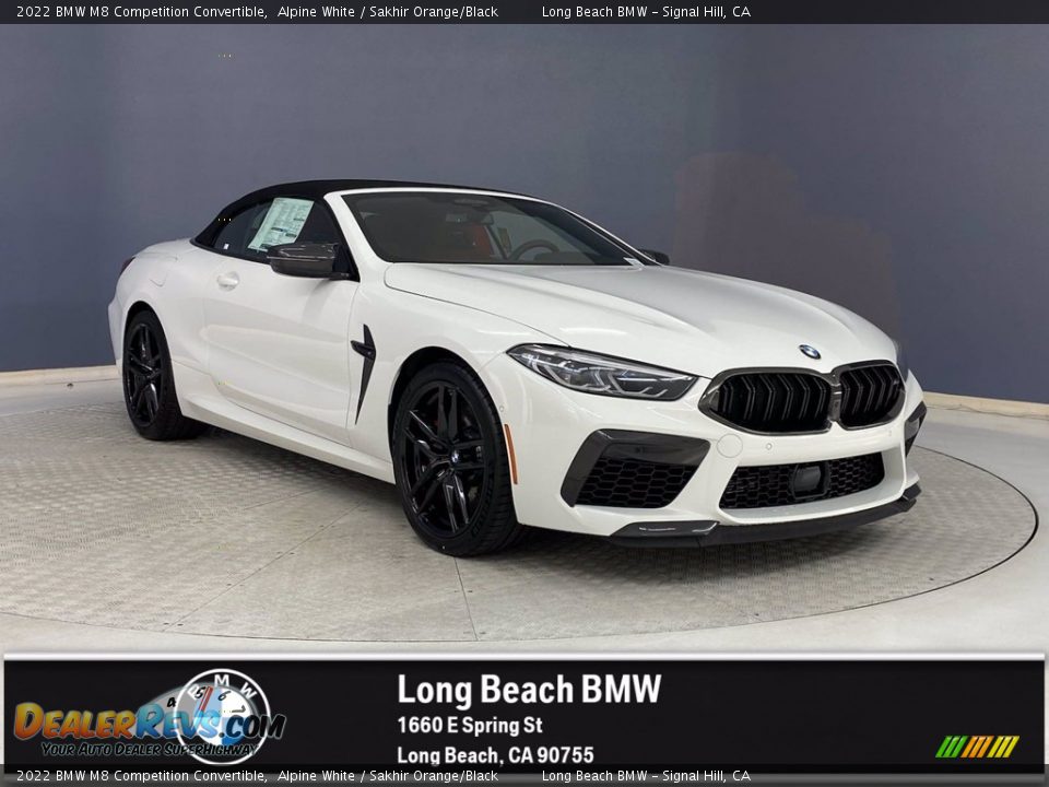 2022 BMW M8 Competition Convertible Alpine White / Sakhir Orange/Black Photo #1