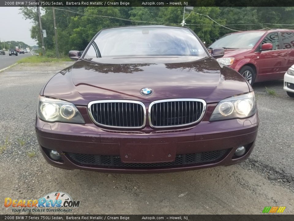 2008 BMW 7 Series 750Li Sedan Barbera Red Metallic / Cream Beige Photo #8