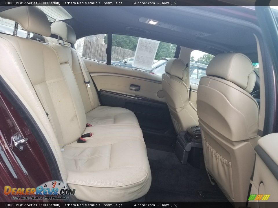 Rear Seat of 2008 BMW 7 Series 750Li Sedan Photo #12