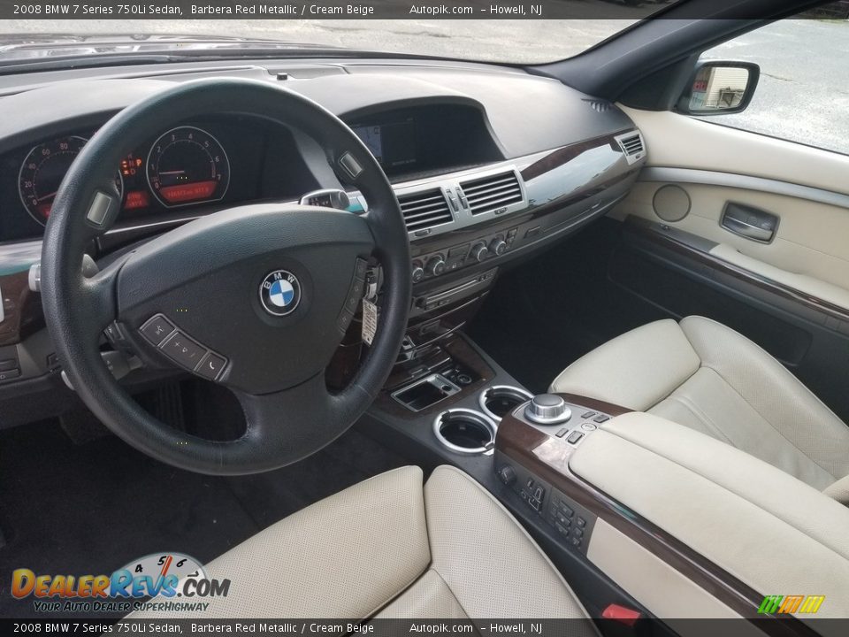 Cream Beige Interior - 2008 BMW 7 Series 750Li Sedan Photo #13