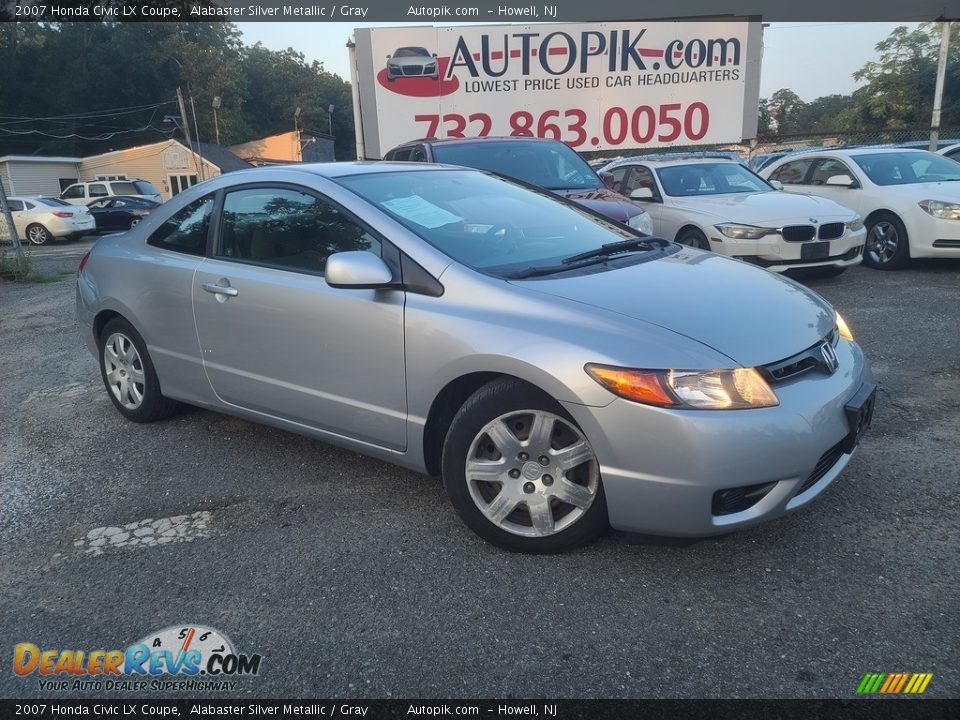 2007 Honda Civic LX Coupe Alabaster Silver Metallic / Gray Photo #1