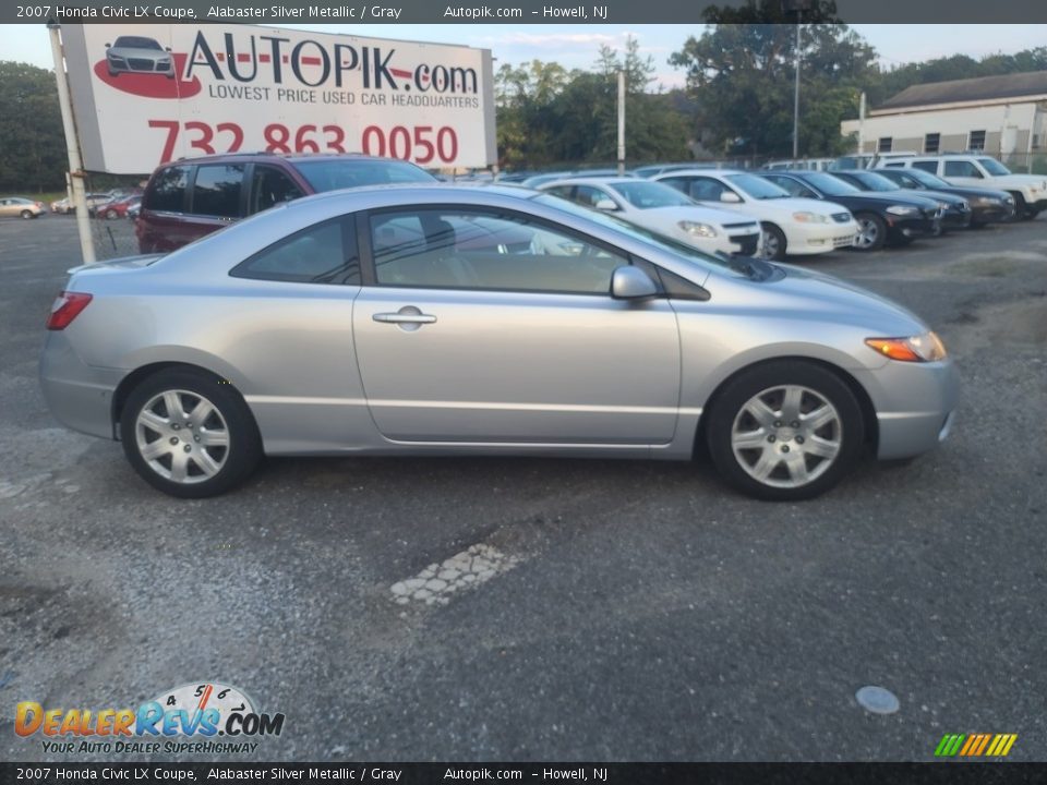 2007 Honda Civic LX Coupe Alabaster Silver Metallic / Gray Photo #3