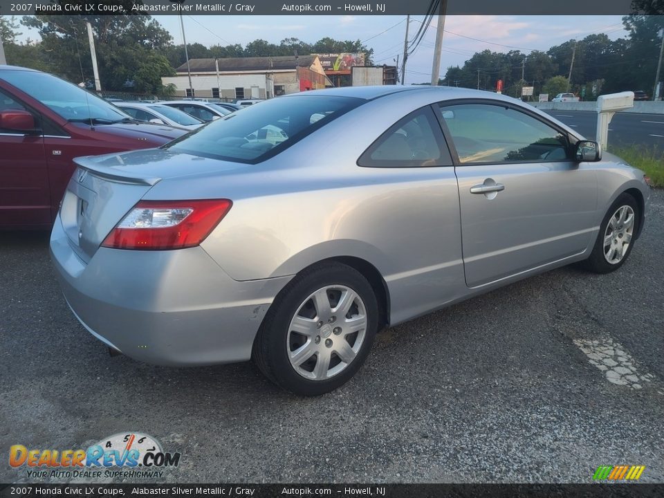 2007 Honda Civic LX Coupe Alabaster Silver Metallic / Gray Photo #4