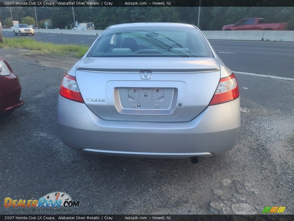 2007 Honda Civic LX Coupe Alabaster Silver Metallic / Gray Photo #6