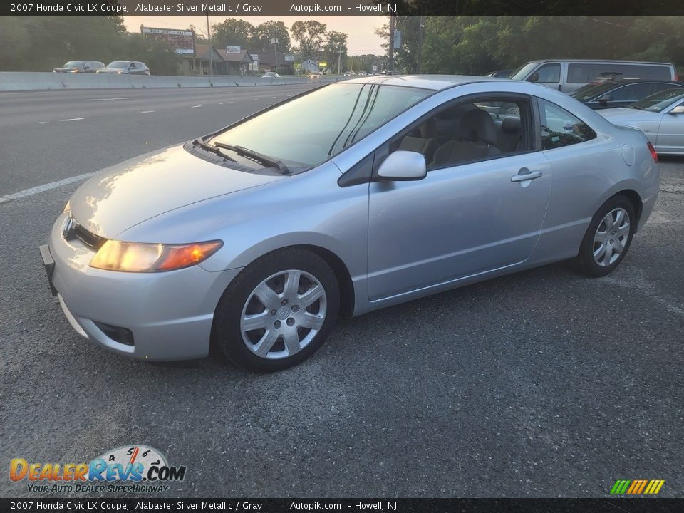 2007 Honda Civic LX Coupe Alabaster Silver Metallic / Gray Photo #8