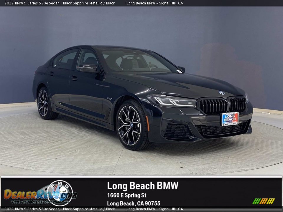 2022 BMW 5 Series 530e Sedan Black Sapphire Metallic / Black Photo #1