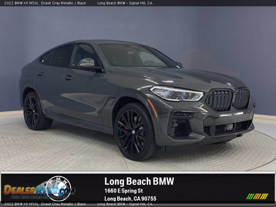 2022 BMW X6 M50i Dravit Gray Metallic / Black Photo #1