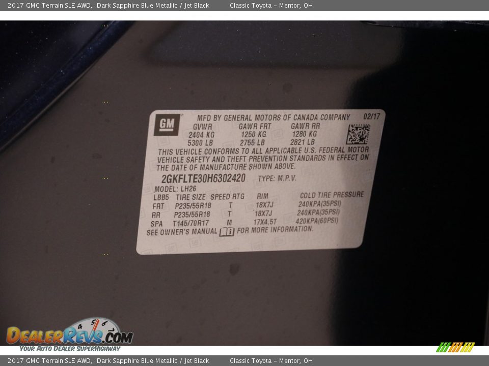 2017 GMC Terrain SLE AWD Dark Sapphire Blue Metallic / Jet Black Photo #21