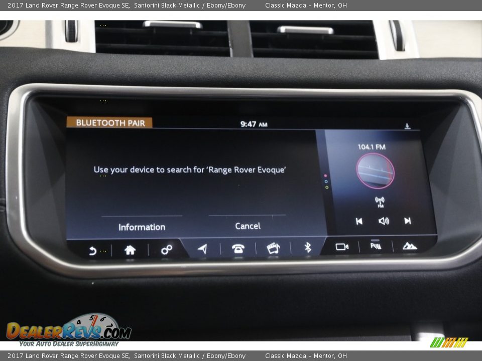 2017 Land Rover Range Rover Evoque SE Santorini Black Metallic / Ebony/Ebony Photo #13