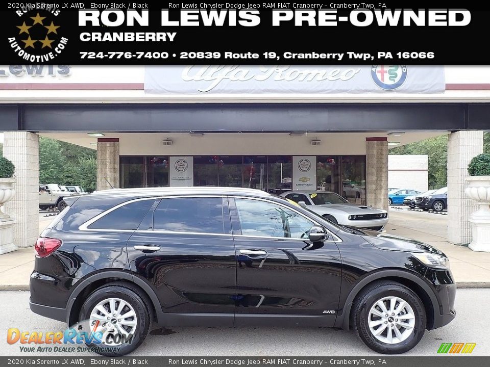 2020 Kia Sorento LX AWD Ebony Black / Black Photo #1