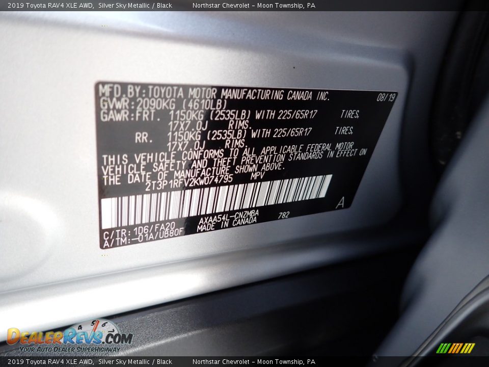 2019 Toyota RAV4 XLE AWD Silver Sky Metallic / Black Photo #28