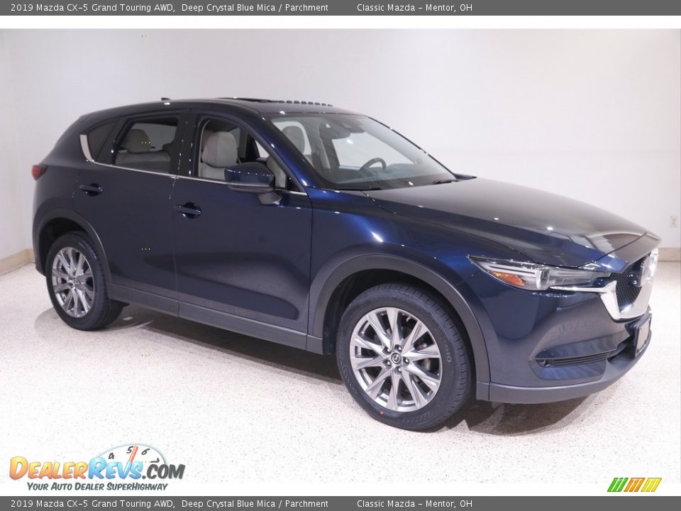 2019 Mazda CX-5 Grand Touring AWD Deep Crystal Blue Mica / Parchment Photo #1