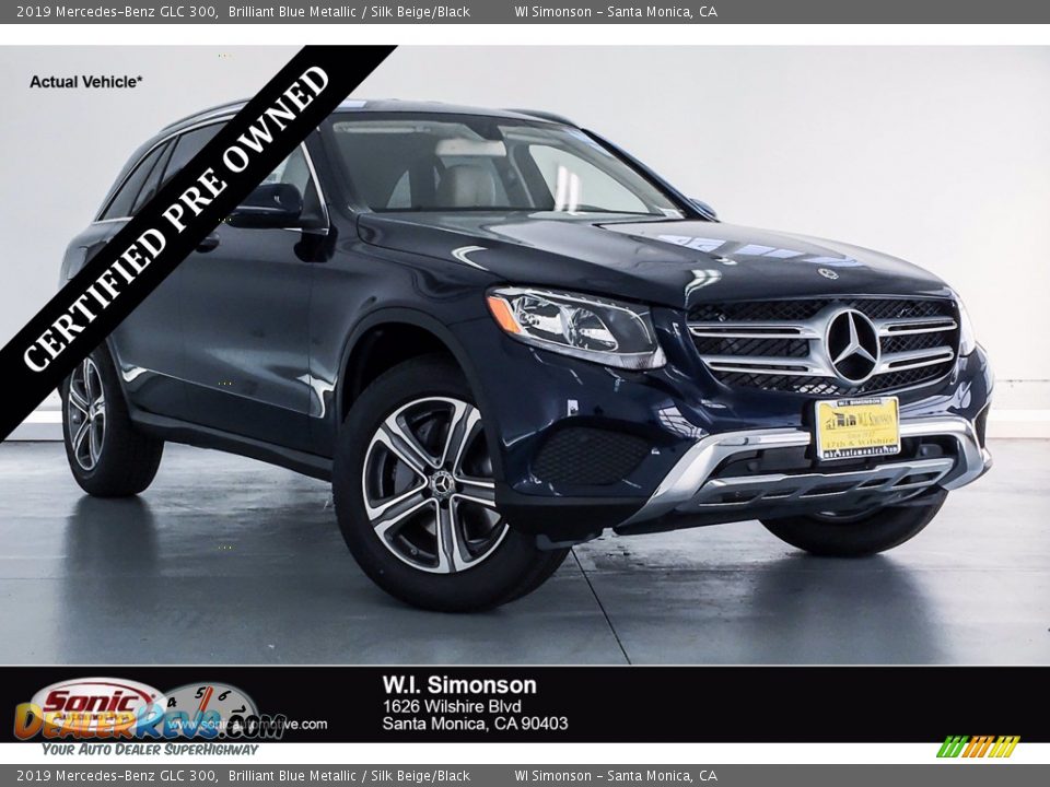 2019 Mercedes-Benz GLC 300 Brilliant Blue Metallic / Silk Beige/Black Photo #1