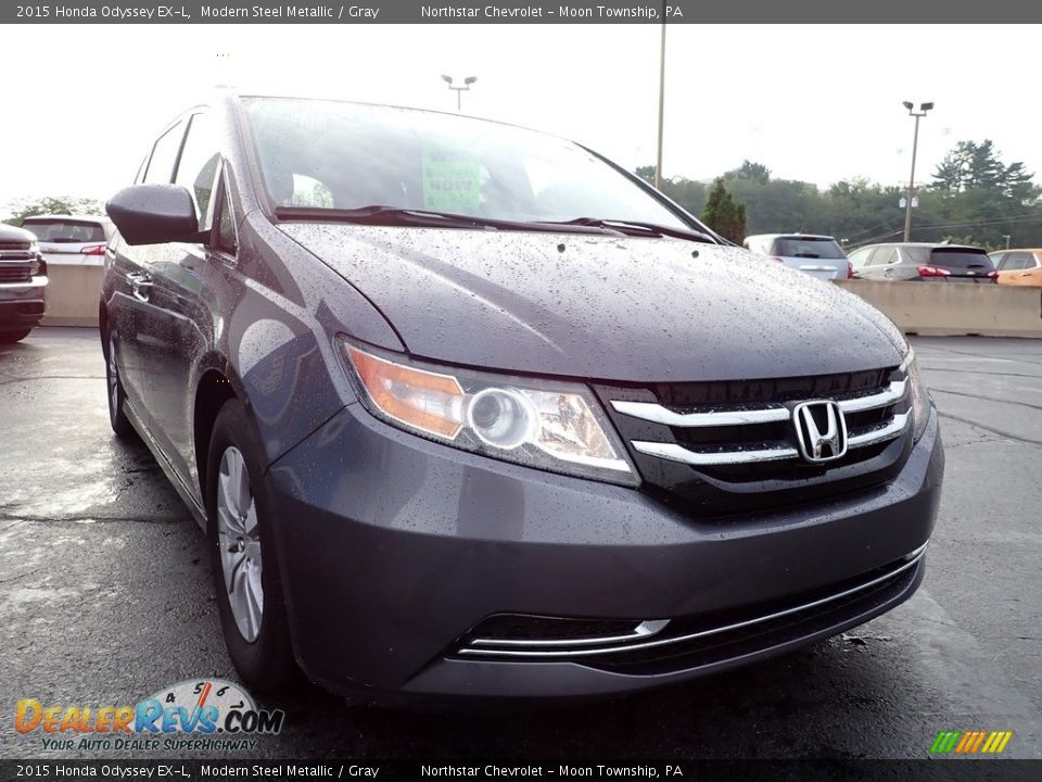 2015 Honda Odyssey EX-L Modern Steel Metallic / Gray Photo #12