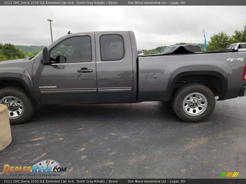 2011 GMC Sierra 1500 SLE Extended Cab 4x4 Storm Gray Metallic / Ebony Photo #4