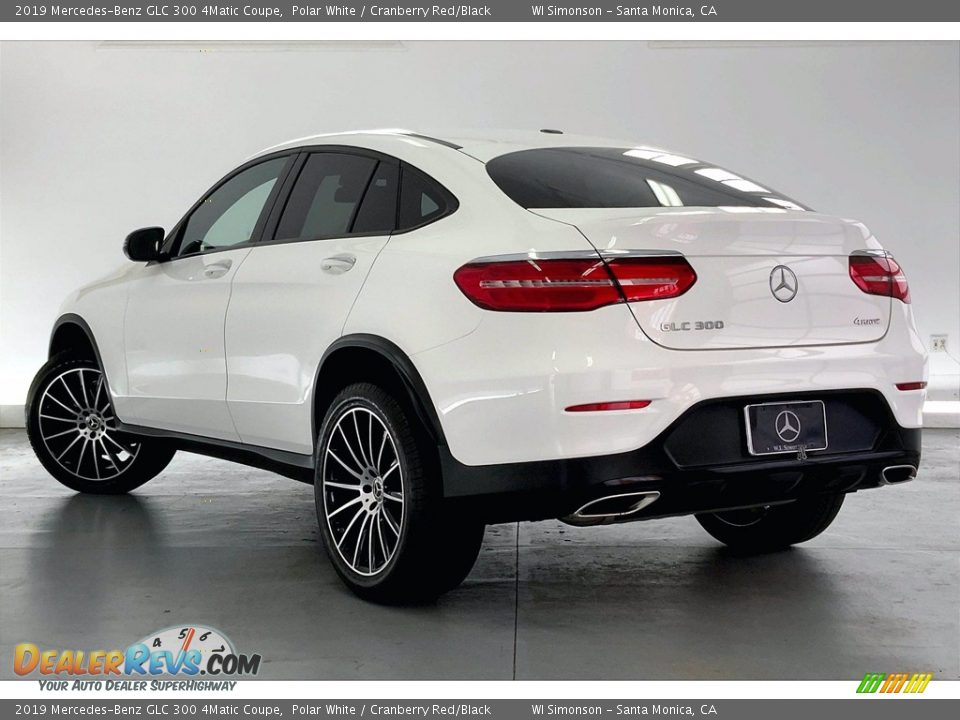 2019 Mercedes-Benz GLC 300 4Matic Coupe Polar White / Cranberry Red/Black Photo #10