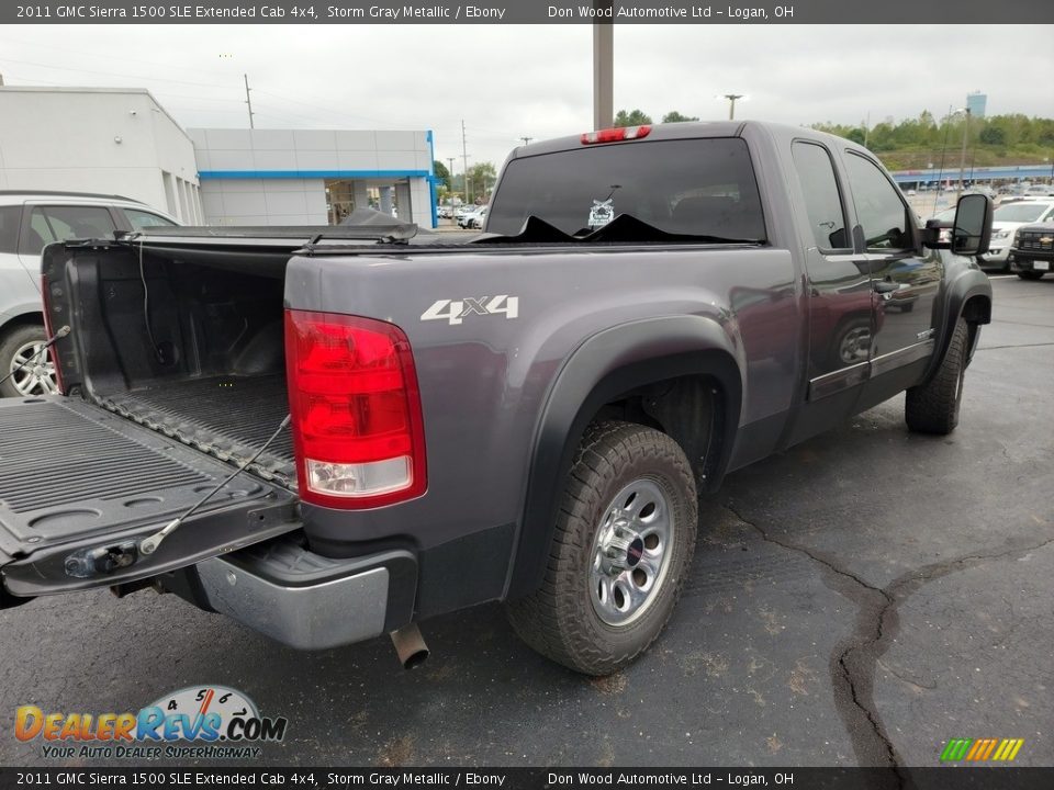 2011 GMC Sierra 1500 SLE Extended Cab 4x4 Storm Gray Metallic / Ebony Photo #7