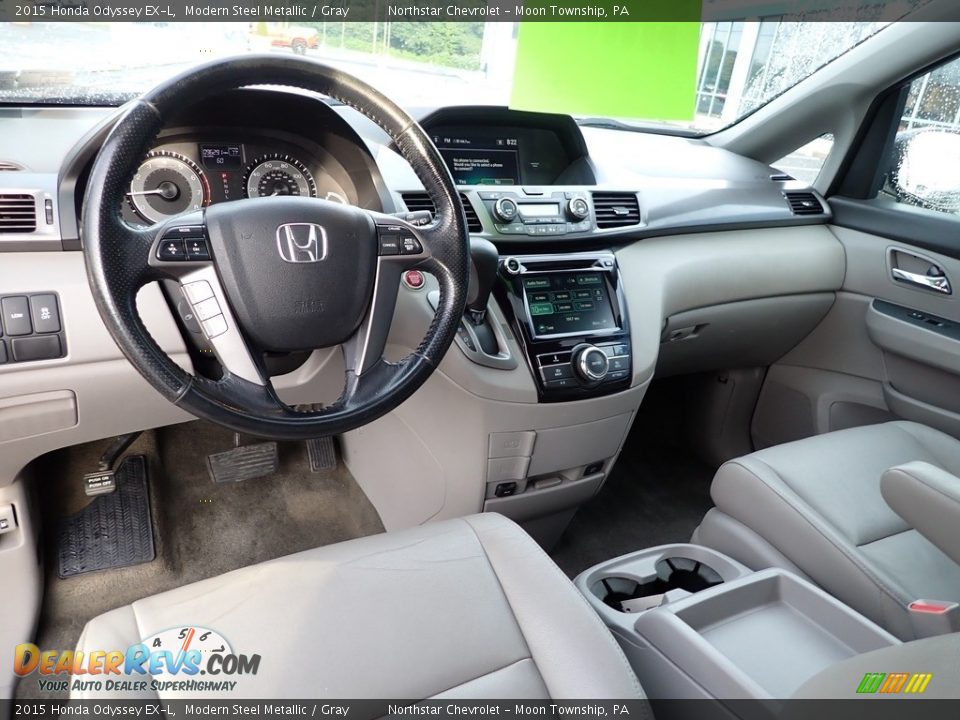 2015 Honda Odyssey EX-L Modern Steel Metallic / Gray Photo #22