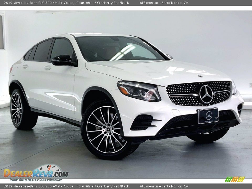 2019 Mercedes-Benz GLC 300 4Matic Coupe Polar White / Cranberry Red/Black Photo #34