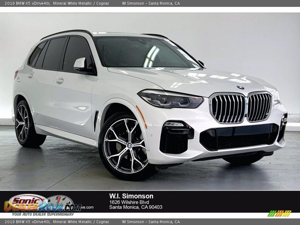 2019 BMW X5 xDrive40i Mineral White Metallic / Cognac Photo #1