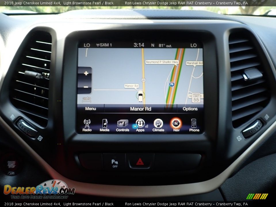 2018 Jeep Cherokee Limited 4x4 Light Brownstone Pearl / Black Photo #17